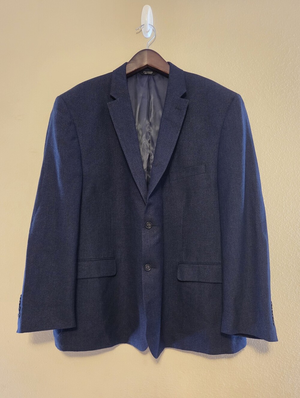 Jos A Bank Sport Coat Blazer 56R Navy Linen Wool Executive Tailored Fit Solid
